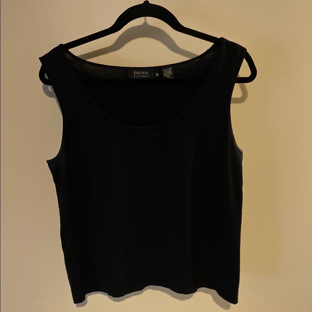 Dana Buchman Black Fitted Sleeveless Tank Top